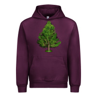 Mauve Wine White Pine Tree Illustrations Urban Hoodie - LillyAllenDesigns