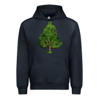 Navy White Pine Tree Illustrations Urban Hoodie - LillyAllenDesigns