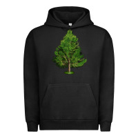 Pigment Black White Pine Tree Illustrations Urban Hoodie - LillyAllenDesigns