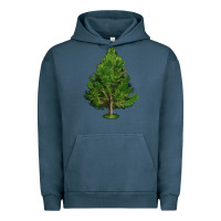 Pigment Midnight Navy White Pine Tree Illustrations Urban Hoodie - LillyAllenDesigns