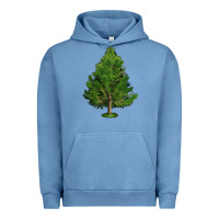 Pigment Pebble Blue White Pine Tree Illustrations Urban Hoodie - LillyAllenDesigns
