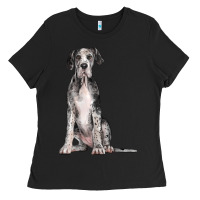 Black Great Dane Dog Ladies Tee - LillyAllenDesigns