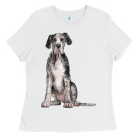 White Great Dane Dog Ladies Tee - LillyAllenDesigns