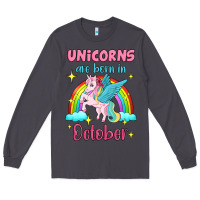 Smoke unicorns are born in october Long Sleeve Tee - Jasminsmagicworld
