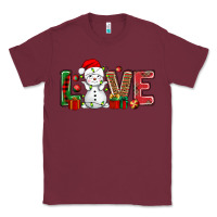 Burgundy love snowman bbs Classic Tee - BundleAndBundleShop