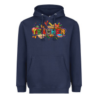 Navy Cinco de mayo Teacher Heavyweight Hoodie - FaDigitalArtStudio
