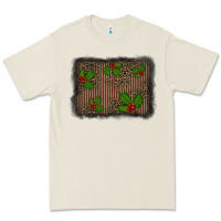 Bone christmas plaid leopard mistletoe background Premium Tee - BarkalooDesign