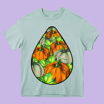 Fall Teardrop Heavy Core Tee Designed By Lillyallendesigns
