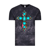Cloud Black gemstone cross Vintage Tee - JahusDesignShop