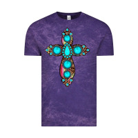 Cloud Purple gemstone cross Vintage Tee - JahusDesignShop