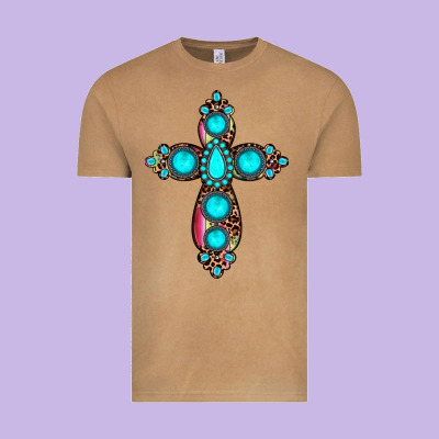 Gemstone Cross Vintage Tee Designed By Jahusdesignshop