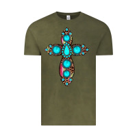 Vintage Olive gemstone cross Vintage Tee - JahusDesignShop