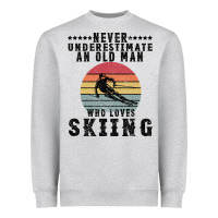 Heather Grey Never Underestimate An Old Man Who Loves Skiing Heavyweight Sweatshirt - Bettercallsaul