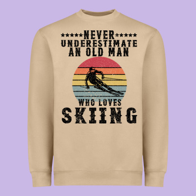 Never Underestimate An Old Man Who Loves Skiing Heavyweight Sweatshirt Designed By Bettercallsaul
