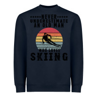 Navy Never Underestimate An Old Man Who Loves Skiing Heavyweight Sweatshirt - Bettercallsaul
