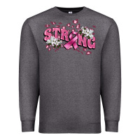 Charcoal Heather Strong Cancer Awareness Premium Sweatshirt - FaDigitalArtStudio