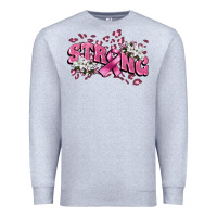 Heather Grey Strong Cancer Awareness Premium Sweatshirt - FaDigitalArtStudio