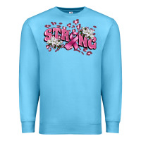 Ocean Blue Strong Cancer Awareness Premium Sweatshirt - FaDigitalArtStudio