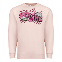 Pale Pink Strong Cancer Awareness Premium Sweatshirt - FaDigitalArtStudio