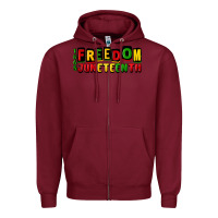 Burgundy freedom juneteenth Zipper Hoodie - CowGirlArtShop