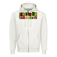 Oatmeal Heather freedom juneteenth Zipper Hoodie - CowGirlArtShop