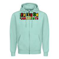 Seafoam freedom juneteenth Zipper Hoodie - CowGirlArtShop