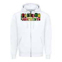 White freedom juneteenth Zipper Hoodie - CowGirlArtShop