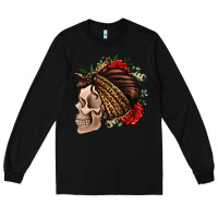 Black leopard bandana and roses skull Long Sleeve Tee - Jasminsmagicworld