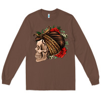 Chestnut leopard bandana and roses skull Long Sleeve Tee - Jasminsmagicworld