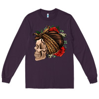 Plum leopard bandana and roses skull Long Sleeve Tee - Jasminsmagicworld
