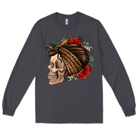 Smoke leopard bandana and roses skull Long Sleeve Tee - Jasminsmagicworld
