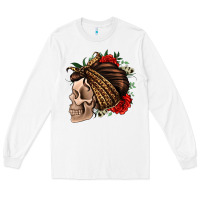 White leopard bandana and roses skull Long Sleeve Tee - Jasminsmagicworld