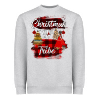 Heather Grey Christmas With My Tribe Heavyweight Sweatshirt - Bettercallsaul