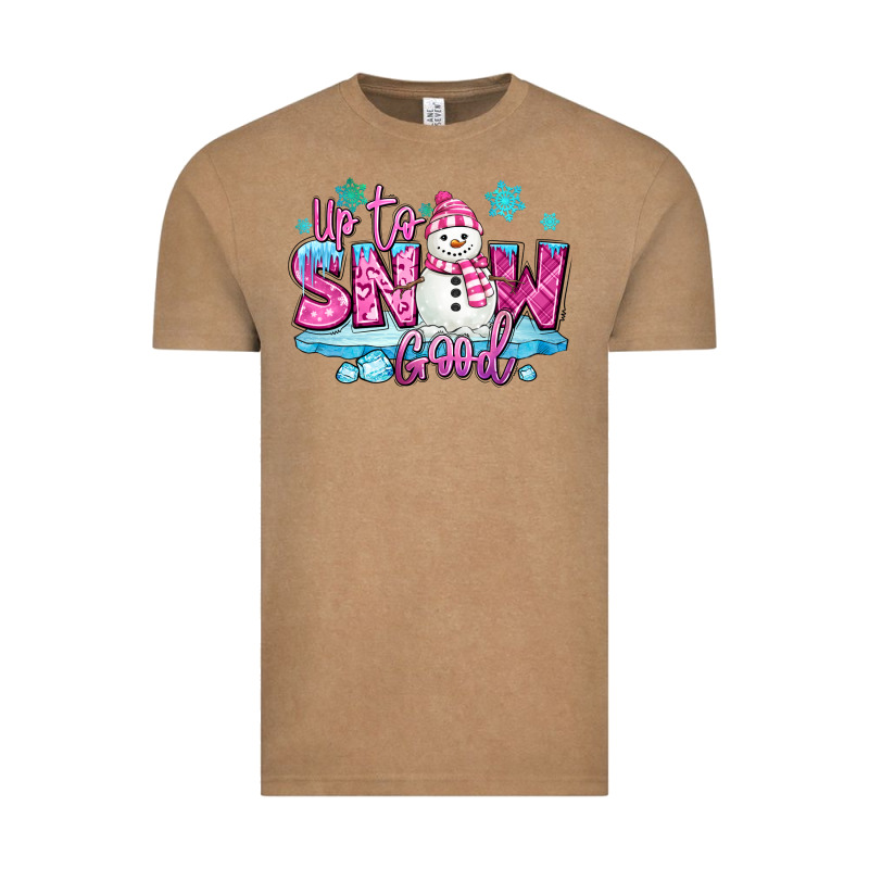 Up To Snow Good Pink Christmas Winter Snowman Vintage Tee by MaliasSmallBusiness | Teevron