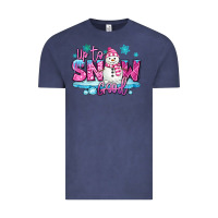 Vintage Denim up to snow good pink christmas winter snowman Vintage Tee - MaliasSmallBusiness