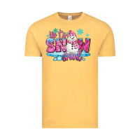 Vintage Mustard up to snow good pink christmas winter snowman Vintage Tee - MaliasSmallBusiness