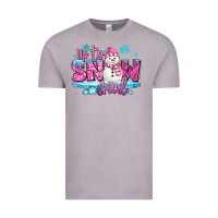 Vintage Zinc up to snow good pink christmas winter snowman Vintage Tee - MaliasSmallBusiness