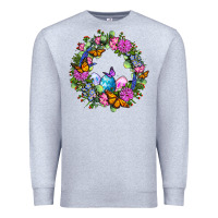 Heather Grey Easter Ocaliptus spring flowers Premium Sweatshirt - OliviaCreatesArt