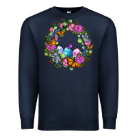 Navy Easter Ocaliptus spring flowers Premium Sweatshirt - OliviaCreatesArt