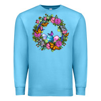 Ocean Blue Easter Ocaliptus spring flowers Premium Sweatshirt - OliviaCreatesArt