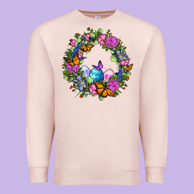 Easter Ocaliptus Spring Flowers Premium Sweatshirt Designed By Oliviacreatesart
