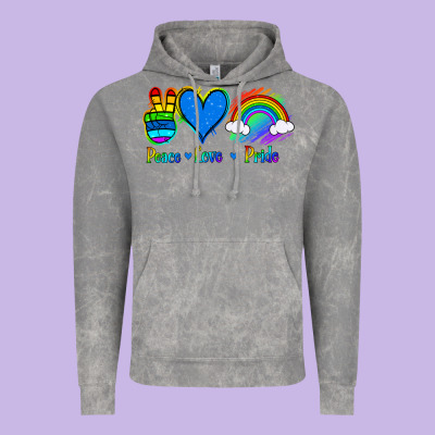 Peace Love Pride Vintage Hoodie Designed By Jasminsmagicworld
