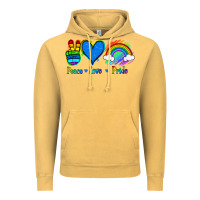 Vintage Mustard Peace Love Pride Vintage Hoodie - Jasminsmagicworld