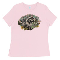 Bubblegum Pink classy but trashy racoon Ladies Tee - NancyCooperArtShop