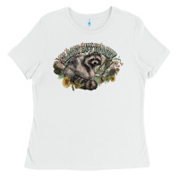 White classy but trashy racoon Ladies Tee - NancyCooperArtShop