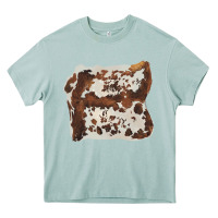 Arona hand drawn cowhide cow fur Heavy Core Tee - BarkalooDesign