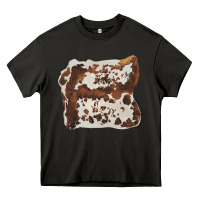 Asphalt hand drawn cowhide cow fur Heavy Core Tee - BarkalooDesign