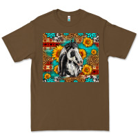 Cacao Aztec Sunflowers Horse Premium Tee - LillyAllenDesigns