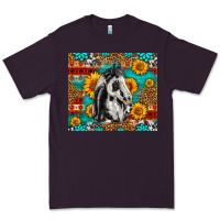 Plum Aztec Sunflowers Horse Premium Tee - LillyAllenDesigns