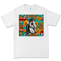 White Aztec Sunflowers Horse Premium Tee - LillyAllenDesigns